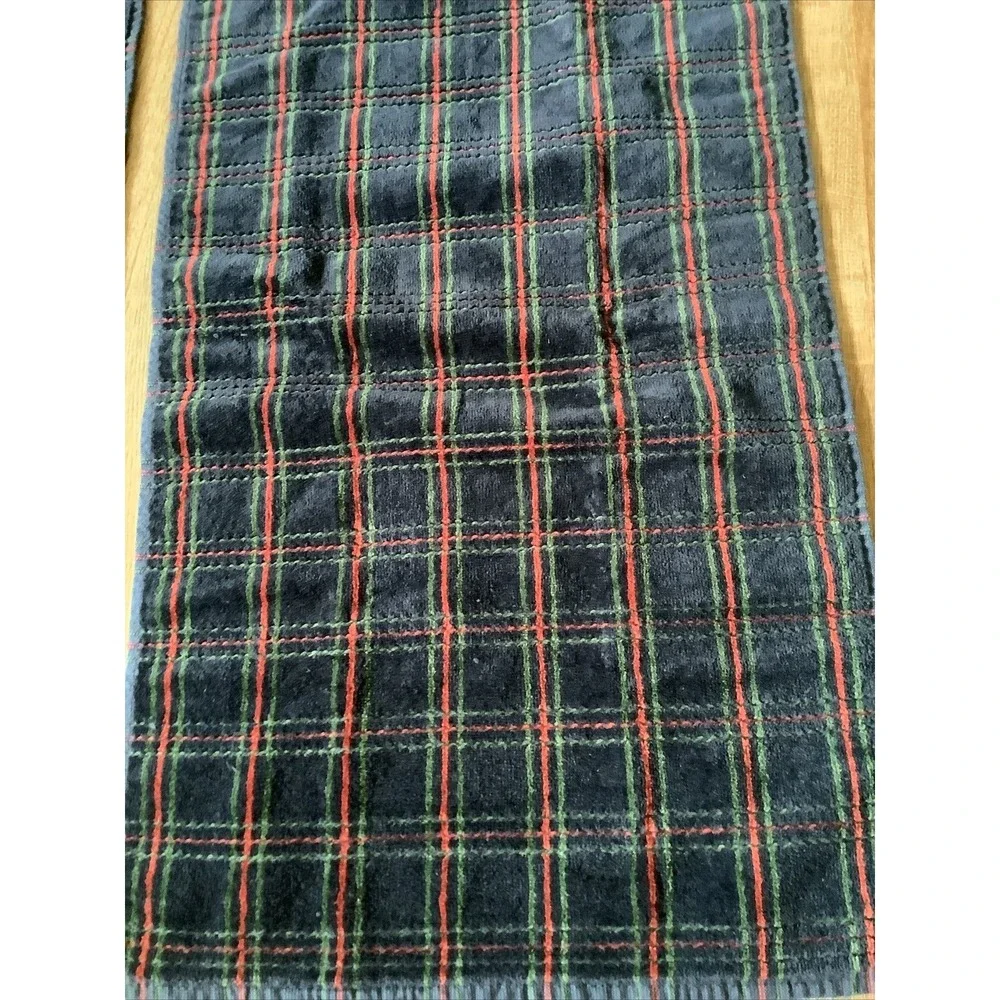 Vintage Terrisol Royal Blue  Checkered Red Green Hand Towel 15x26
